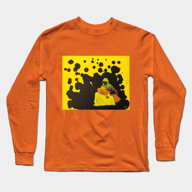 Oil Stain 2 Long Sleeve T-Shirt by MikeCottoArt